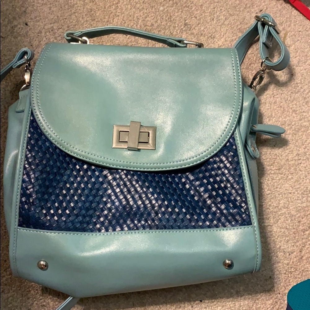 Blue adjustable crossbody purse